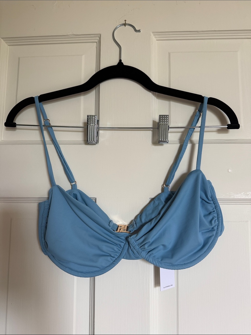 Slate Swim Fox Balconette Light Blue bikini top with Adjustable Straps NWT